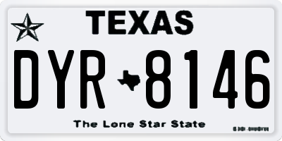 TX license plate DYR8146