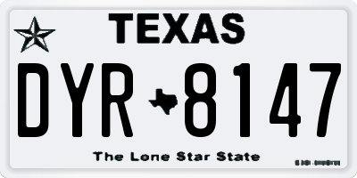 TX license plate DYR8147