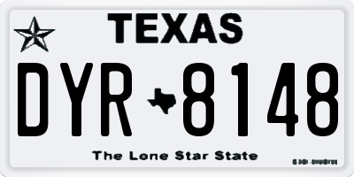 TX license plate DYR8148