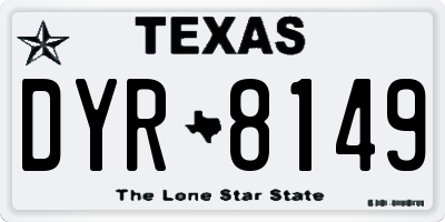 TX license plate DYR8149