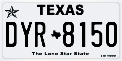 TX license plate DYR8150