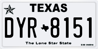 TX license plate DYR8151