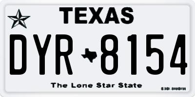 TX license plate DYR8154