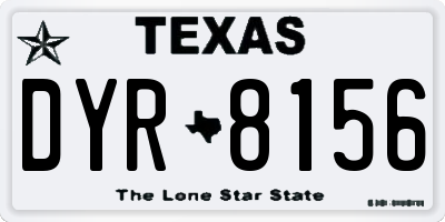 TX license plate DYR8156