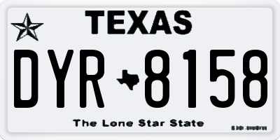TX license plate DYR8158