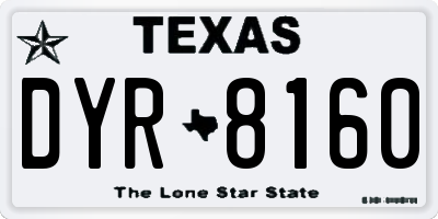 TX license plate DYR8160