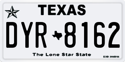 TX license plate DYR8162