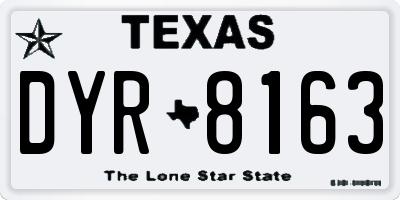 TX license plate DYR8163