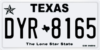 TX license plate DYR8165