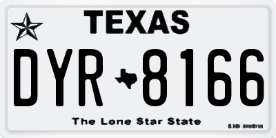 TX license plate DYR8166