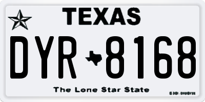 TX license plate DYR8168