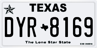 TX license plate DYR8169