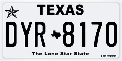 TX license plate DYR8170