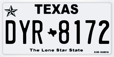 TX license plate DYR8172