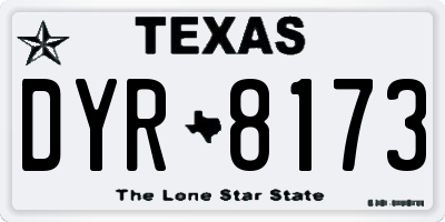 TX license plate DYR8173