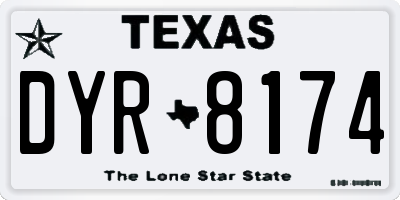 TX license plate DYR8174