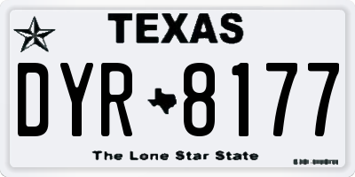 TX license plate DYR8177