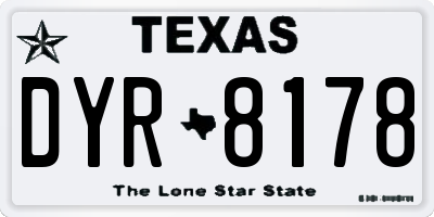 TX license plate DYR8178