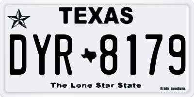 TX license plate DYR8179