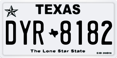 TX license plate DYR8182
