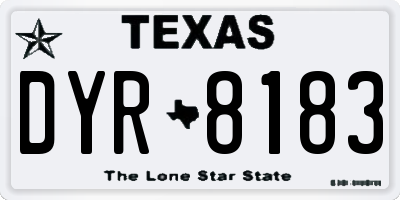 TX license plate DYR8183