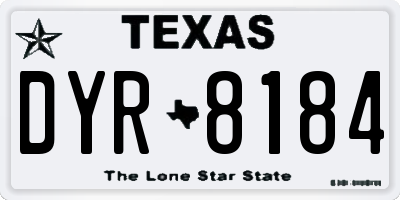 TX license plate DYR8184