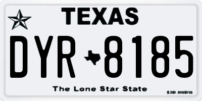 TX license plate DYR8185