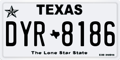 TX license plate DYR8186