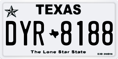 TX license plate DYR8188