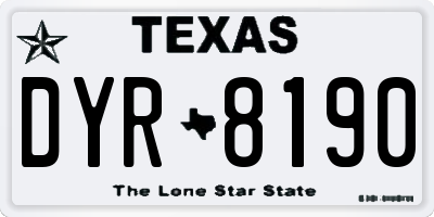 TX license plate DYR8190