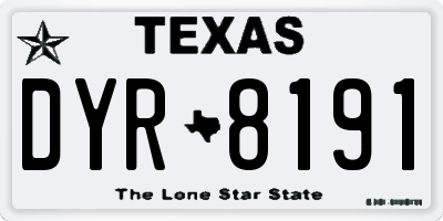 TX license plate DYR8191