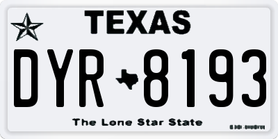 TX license plate DYR8193