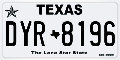 TX license plate DYR8196