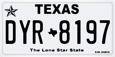 TX license plate DYR8197