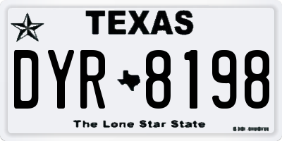 TX license plate DYR8198