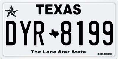 TX license plate DYR8199
