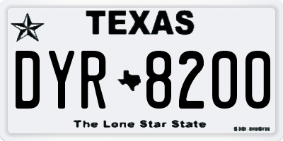 TX license plate DYR8200