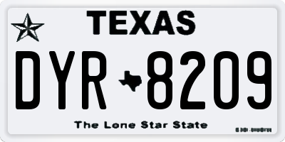 TX license plate DYR8209