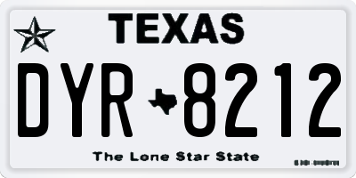 TX license plate DYR8212