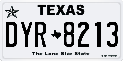 TX license plate DYR8213