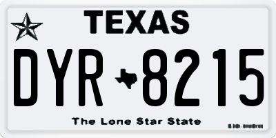TX license plate DYR8215