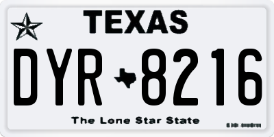 TX license plate DYR8216