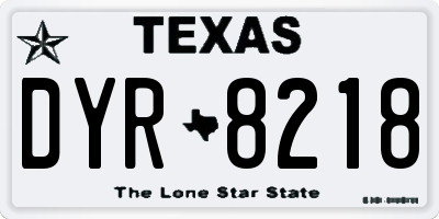 TX license plate DYR8218