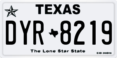 TX license plate DYR8219