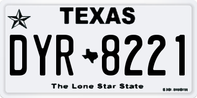TX license plate DYR8221
