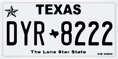 TX license plate DYR8222