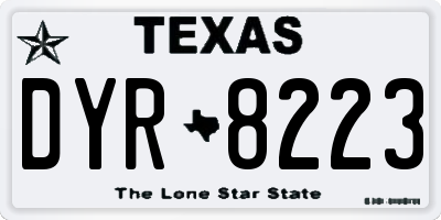 TX license plate DYR8223