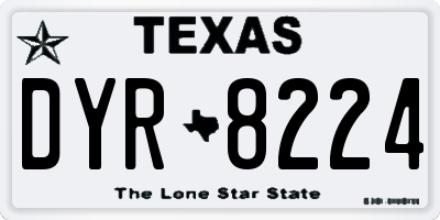 TX license plate DYR8224