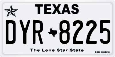 TX license plate DYR8225