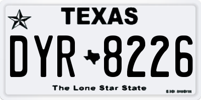 TX license plate DYR8226